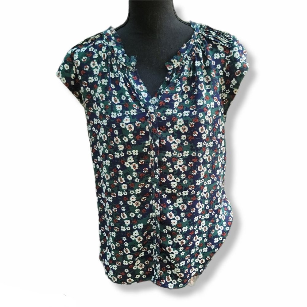 Navy and Green Daniel Rainn Blouse